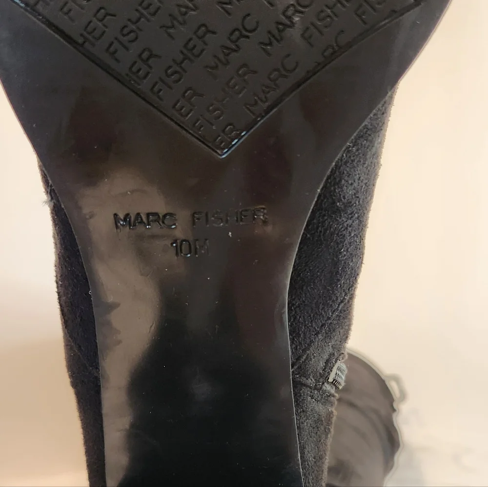 Marc Fisher Black Suede Over-the-Knee Boots Size 10